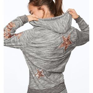 Pink Victoria’s Secret bling full zip hoodie